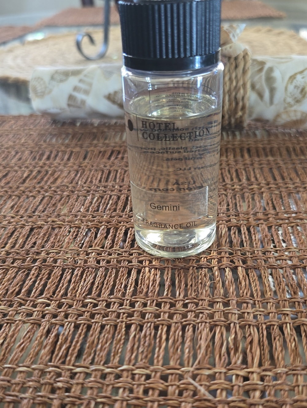 Hotel Collection Clear Fragrance Oil Bottle with Black Cap